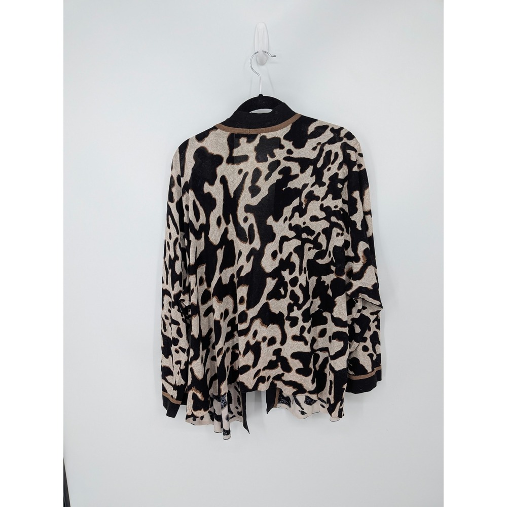 NIC+ZOE Cardigan Womens Plus 3X Black Animal Print Open Front Lightweight Knit - Picture 5 of 6